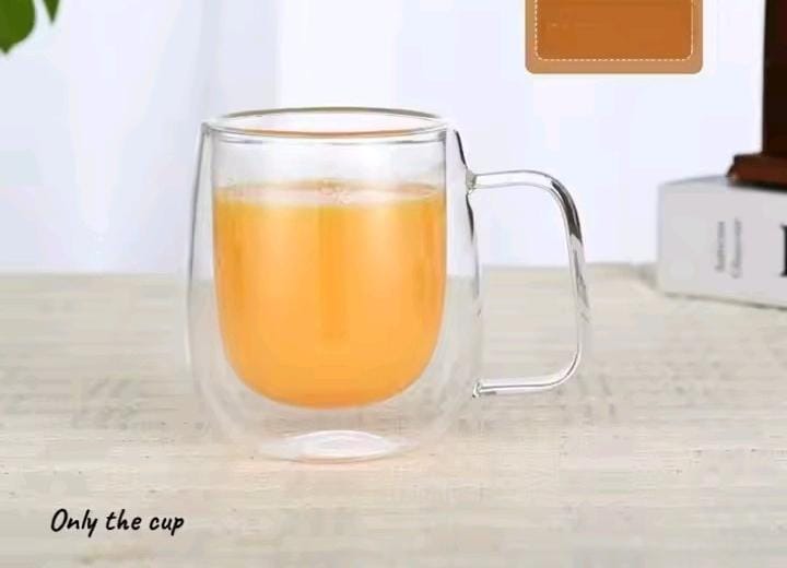 Borosilicate Double Wall Glass Mug 350ml – Heat Resistant