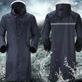 Unisex Adult Long Hooded Raincoat with Reflective Strip – High Quality, 110cm, Up to 120kg