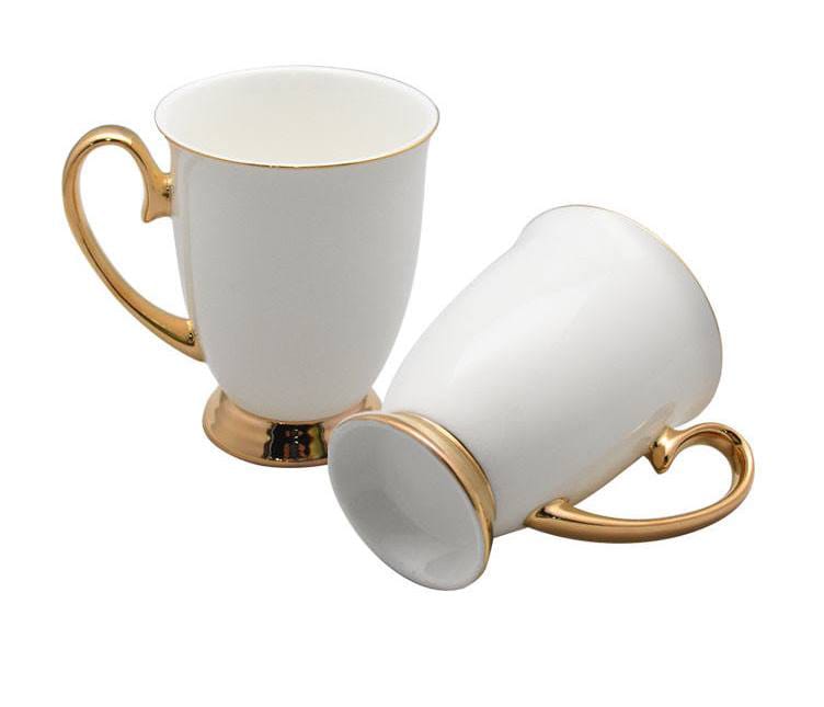 350ml Gold Rim Conical Ceramic Mug