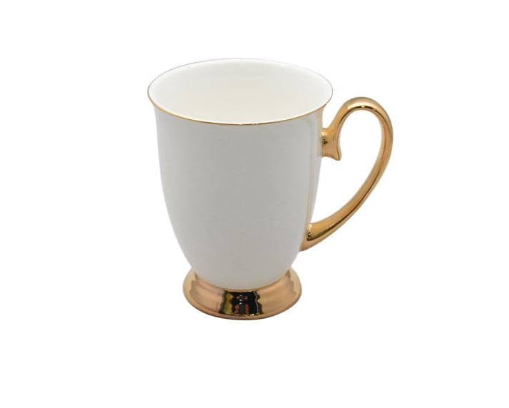350ml Gold Rim Conical Ceramic Mug
