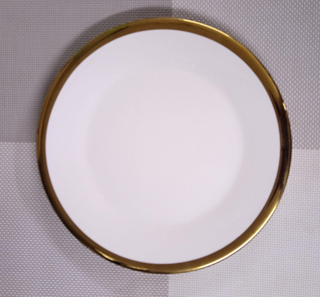 Gold Ring Ceramic Dessert & Side Plate Set of 6 | 8"
