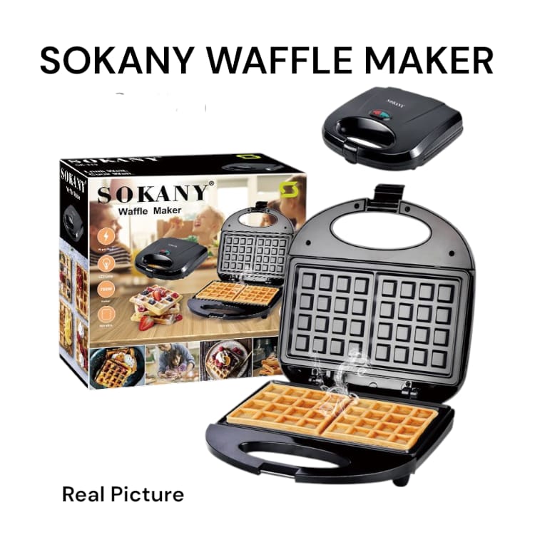 Sokany 3-in-1 Waffle Maker with Detachable Plates 750W