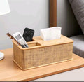 High-Grade Modern Rattan 3-in-1 Tissue Box, Remote Control & Stationery Holder