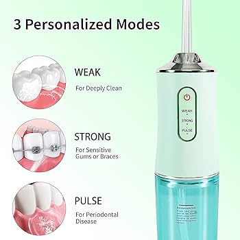Rechargeable Portable Oral Irrigator – 3 Modes, 4 Nozzles, 220ml Tank, USB Charge