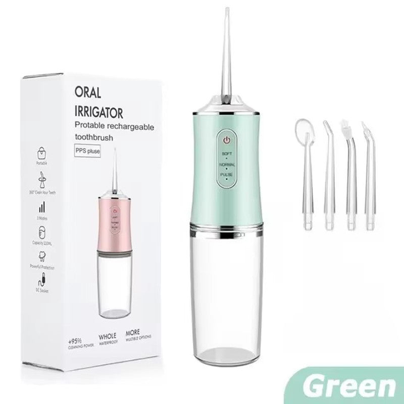 Rechargeable Portable Oral Irrigator – 3 Modes, 4 Nozzles, 220ml Tank, USB Charge