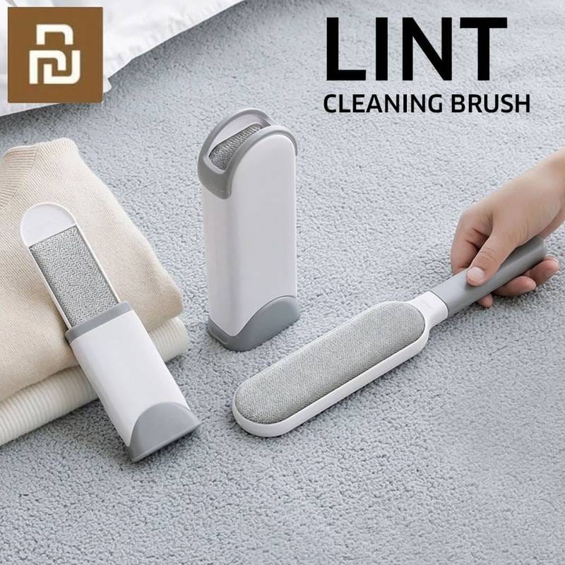 2-Sided Lint & Pet Hair Remover Brush with Self-Cleaning Pocket Base