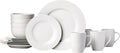 24-Piece White Round Ceramic Dinner Set with Pedestal Bowls