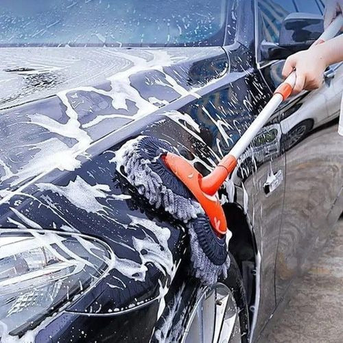 115cm Long Car Wash Twin Mop with Telescopic Handle & Free Microfiber Towel