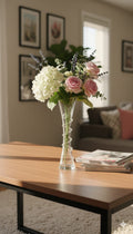 Crystal Clear Spiral Stem Glass Flower Vase 29cm