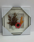 3D Floral Wall Hanging Deco Frame – 30×30cm Square Shadow Box with Dried Flowers