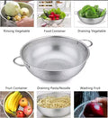 Stainless Steel Basket Strainer Colander – Fruit, Vegetable & Pasta Drain Bowl with Handles