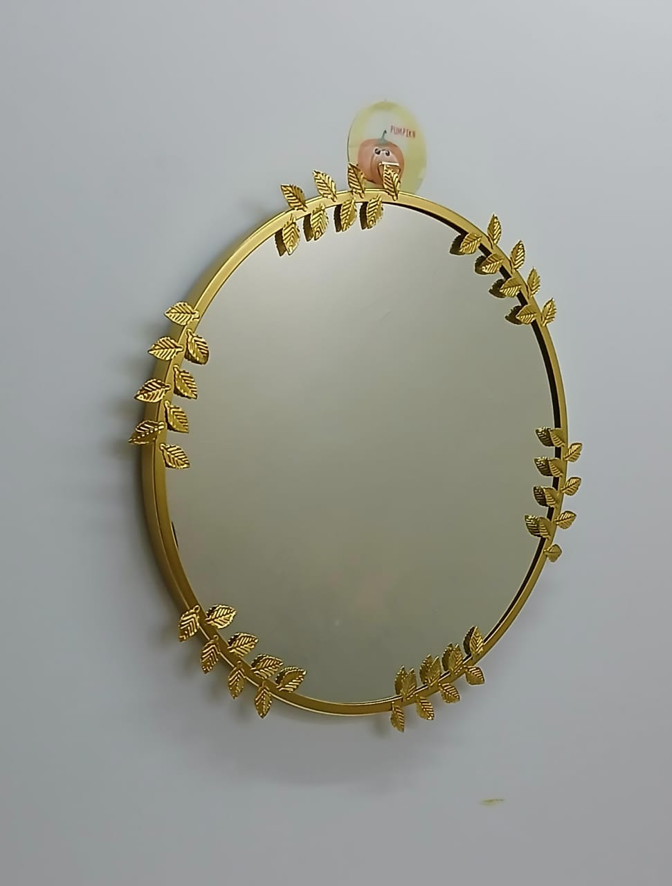 Gold Leaf Oval Decorative Mirror – 42cm Wall Mirror & Vanity Tray