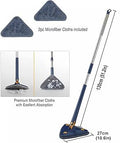 Long Handle Triangular Twist Mop with Microfiber Cloths