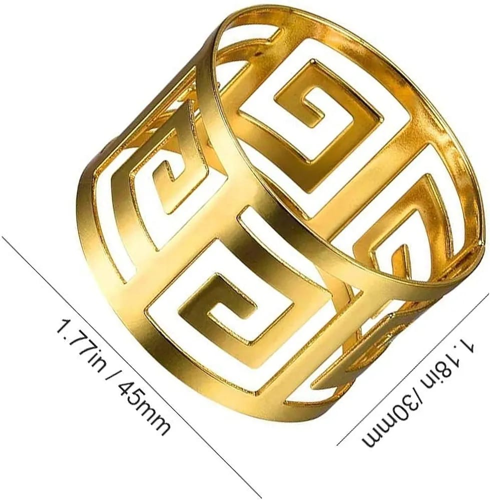 Gold Channel Hollow Napkin Ring