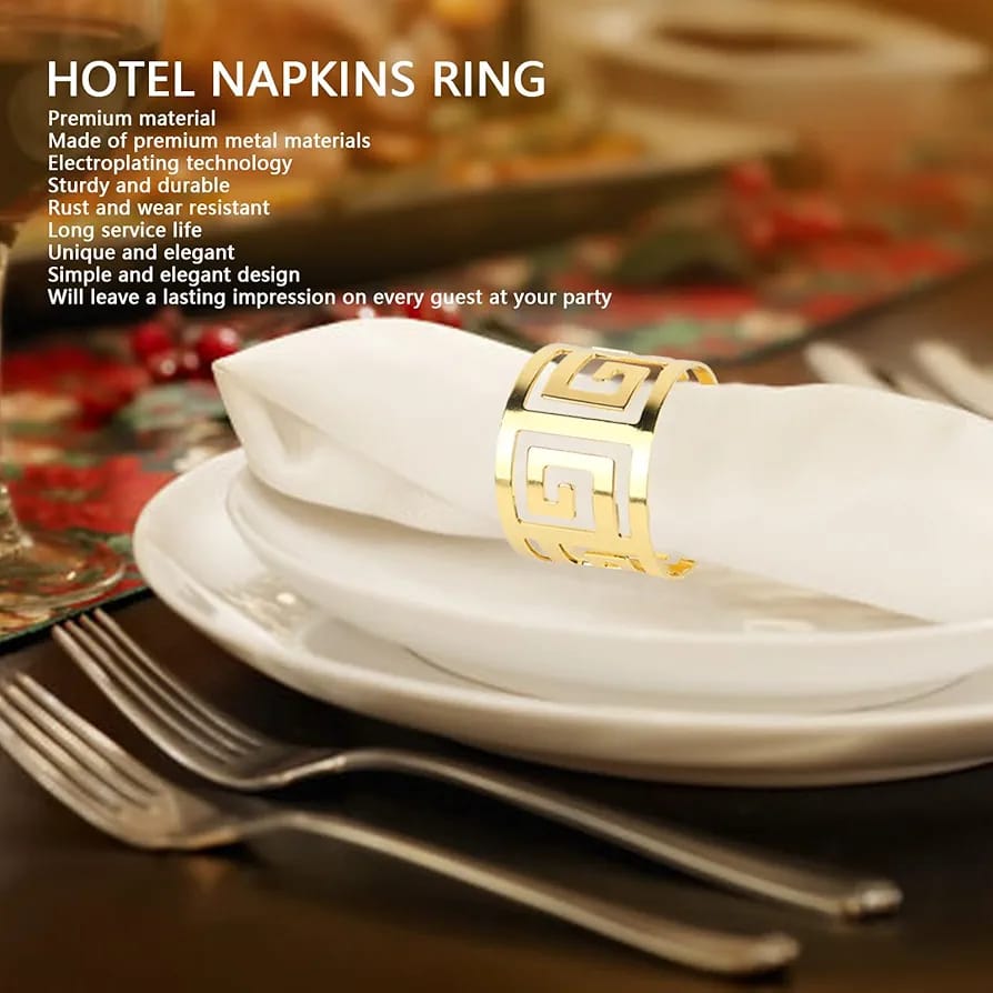 Gold Channel Hollow Napkin Ring
