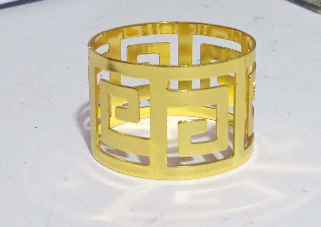 Gold Channel Hollow Napkin Ring