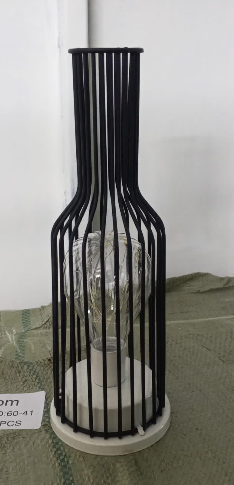 Decorative Battery Powered Wire Cage Table Lamp – Vintage Industrial LED Bulb | 2 Styles