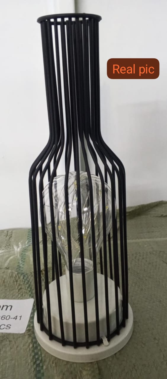 Decorative Battery Powered Wire Cage Table Lamp – Vintage Industrial LED Bulb | 2 Styles