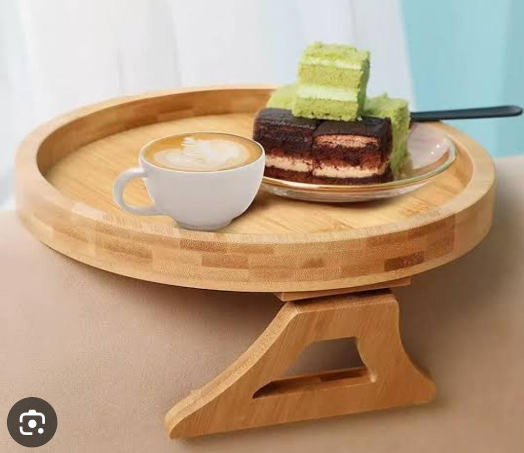 Bamboo Multi-Functional Sofa Armrest Table – Couch Arm Tray | Fits Wide & Narrow Armrests