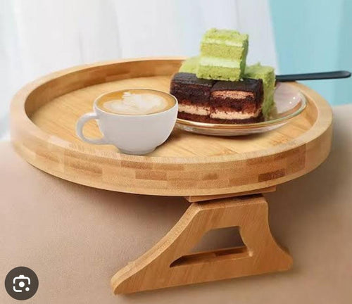Bamboo Multi-Functional Sofa Armrest Table – Couch Arm Tray | Fits Wide & Narrow Armrests