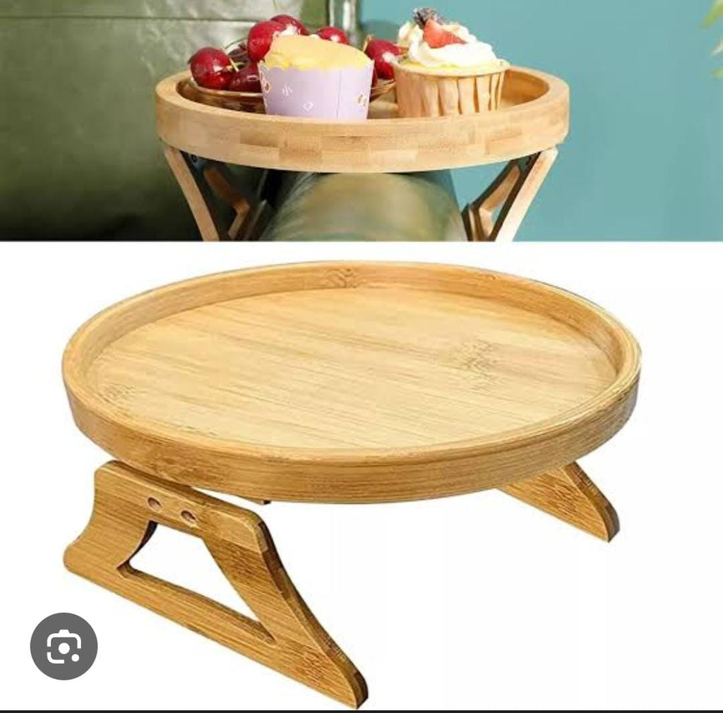 Bamboo Multi-Functional Sofa Armrest Table – Couch Arm Tray | Fits Wide & Narrow Armrests