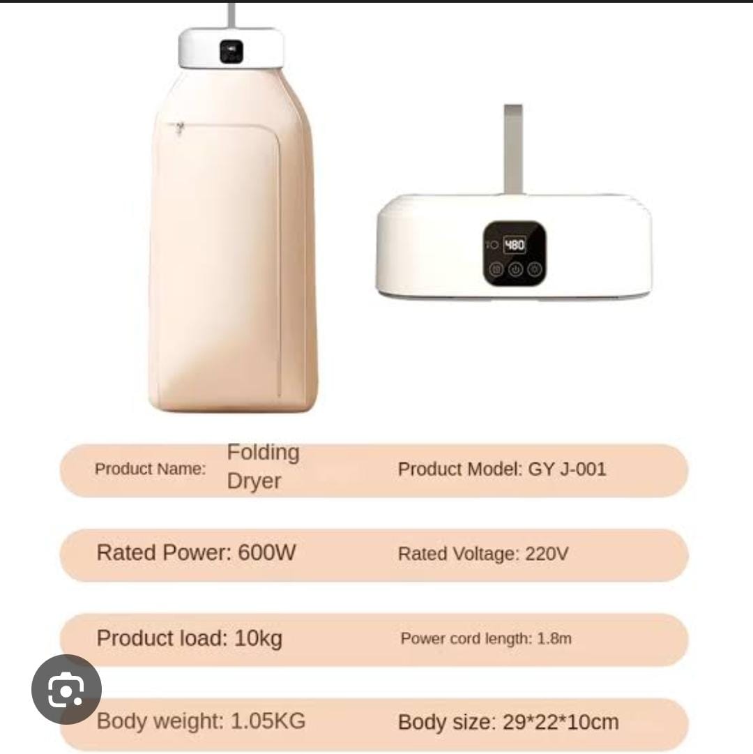 MOJOCO Portable Folding Clothes Dryer – 10KG 600W | Dual Mode Drying, Timer, UV Sterilisation