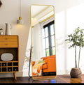 Full-Length Rectangular Unbreakable Floor Mirror – 50 x 180cm | Gold Metal Frame | Freestanding with Stand