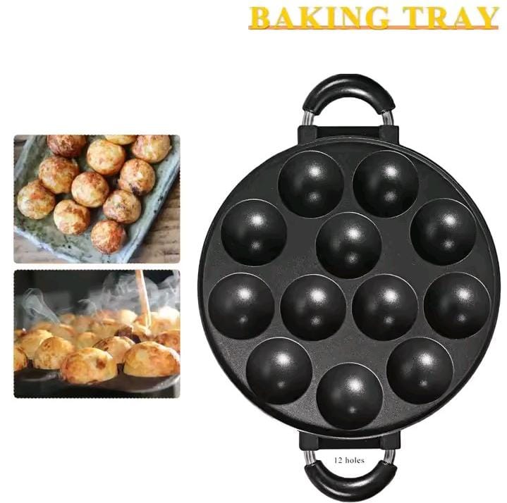 12-Hole Non-Stick Round Baking Pan – Vitumbua, Scones, Waffles & Cookies Maker