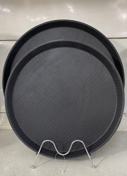 Black Rectangular Non-Slip Serving Tray – 56x41cm Heavy Duty Rubber Lined