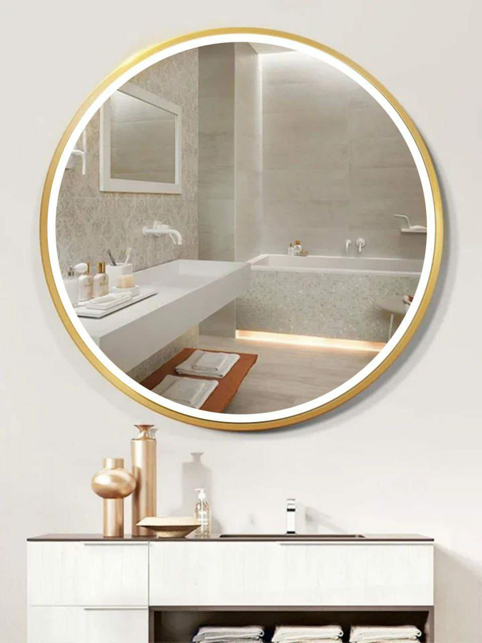 60cm Round Unbreakable Decorative Wall Mirror – Fine Finish Frame | Silver, Black & Gold