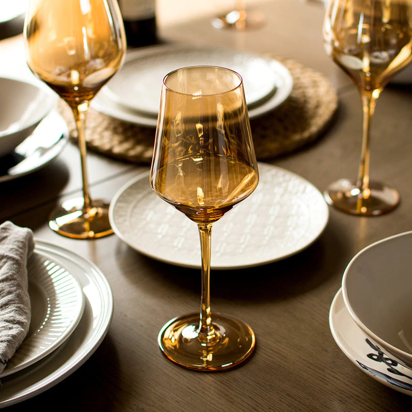 Gold Shapely Wine Glass Set of 6