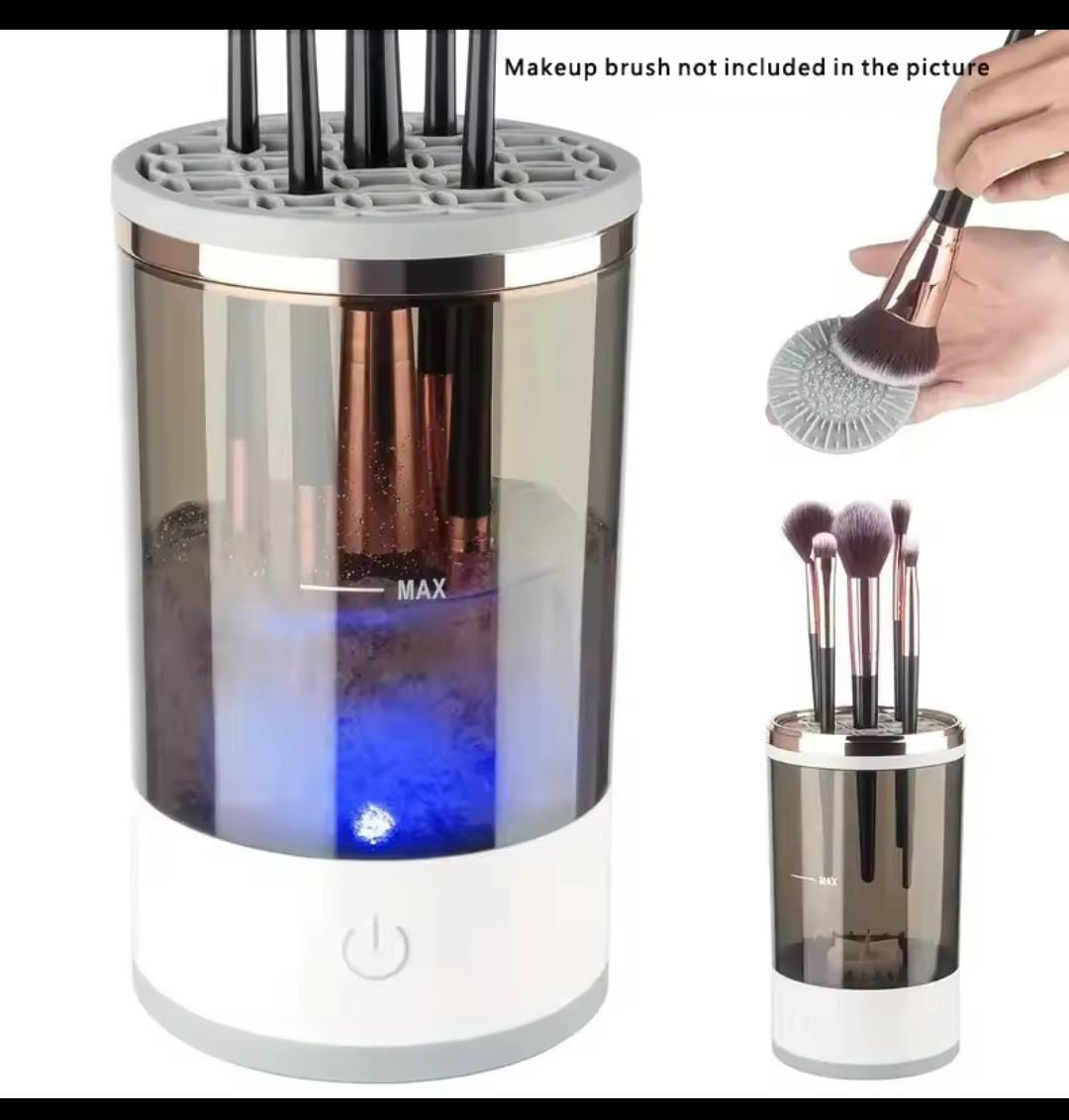 Electric Makeup Brush Cleaner Machine – Hands-Free Multi-Brush Cleaning | Auxiliary Cleaning Mode | USB Rechargeable