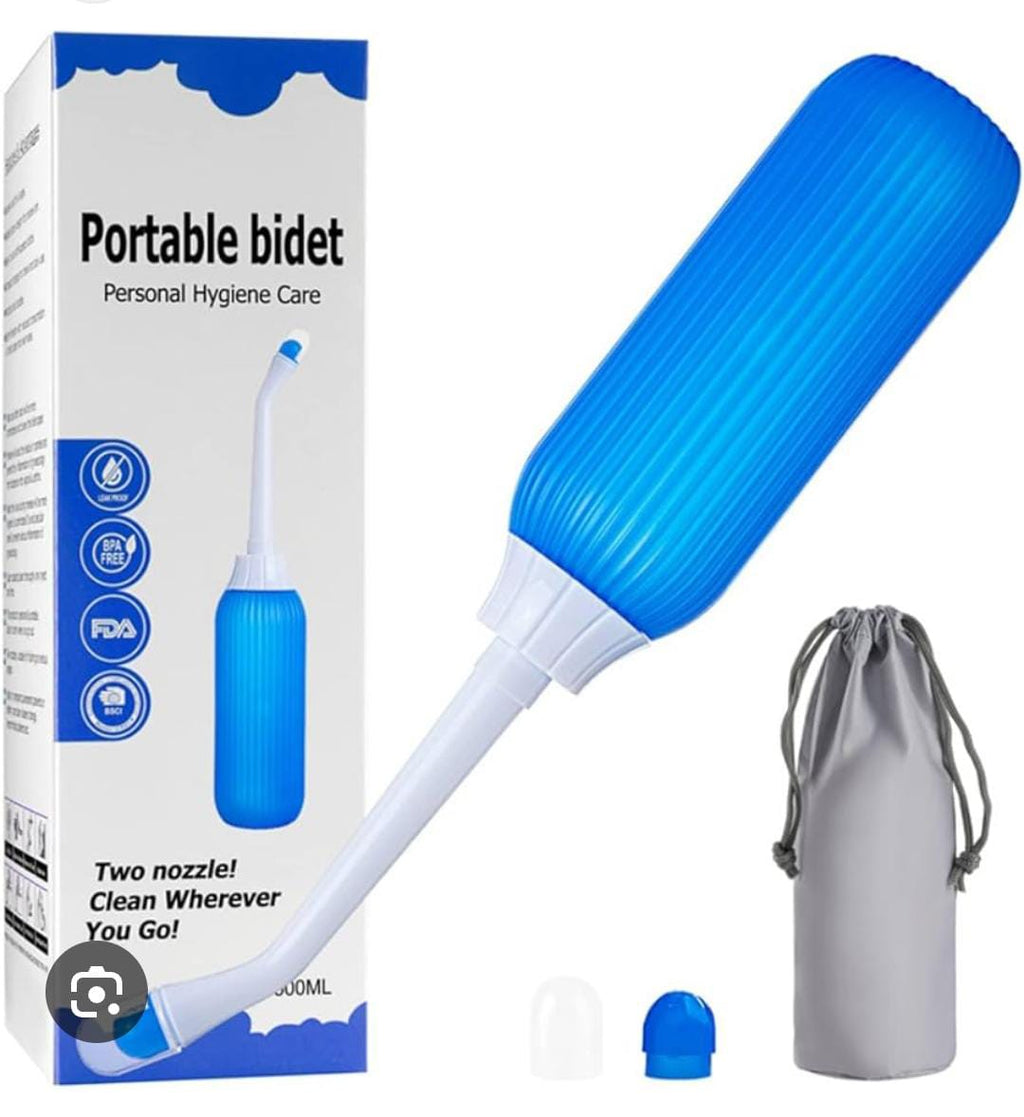 Portable Bidet 500ml – Personal Hygiene Care | 2 Nozzles | BPA Free & FDA Approved | Travel Bag Included