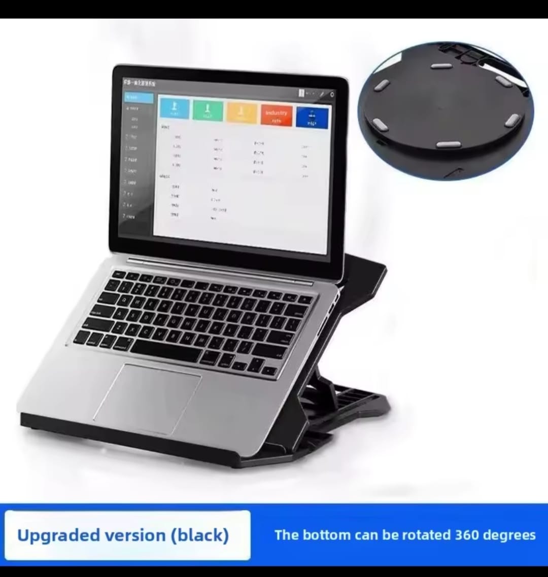 360° Rotating Laptop & Gaming Notebook Stand – Adjustable Desktop Riser Holder | Black & White