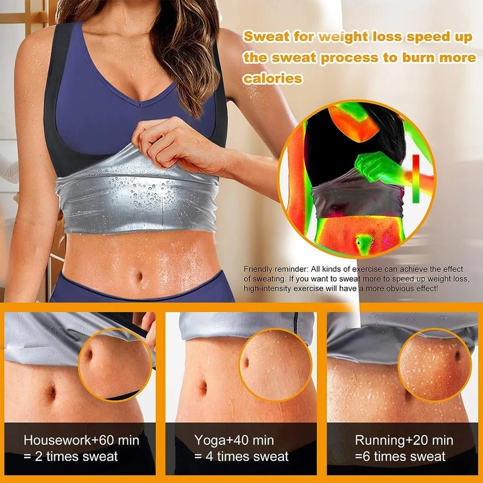 Sauna Sweat Vest Body Shaper & Waist Trainer – Heat-Trapping Slimming Vest for Men & Women | Weight Loss