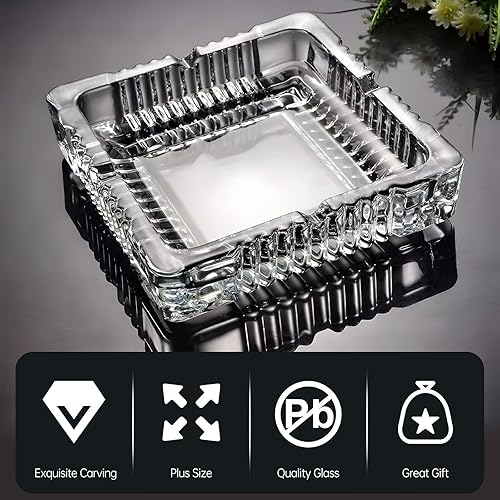Square Clear Glass Ashtray
