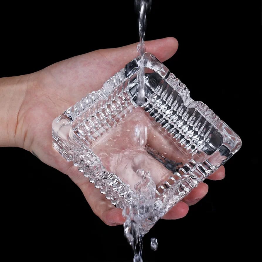 Square Clear Glass Ashtray
