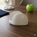White Ceramic Half Moon Serviette Holder