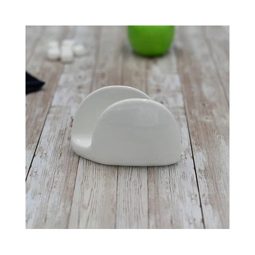White Ceramic Half Moon Serviette Holder
