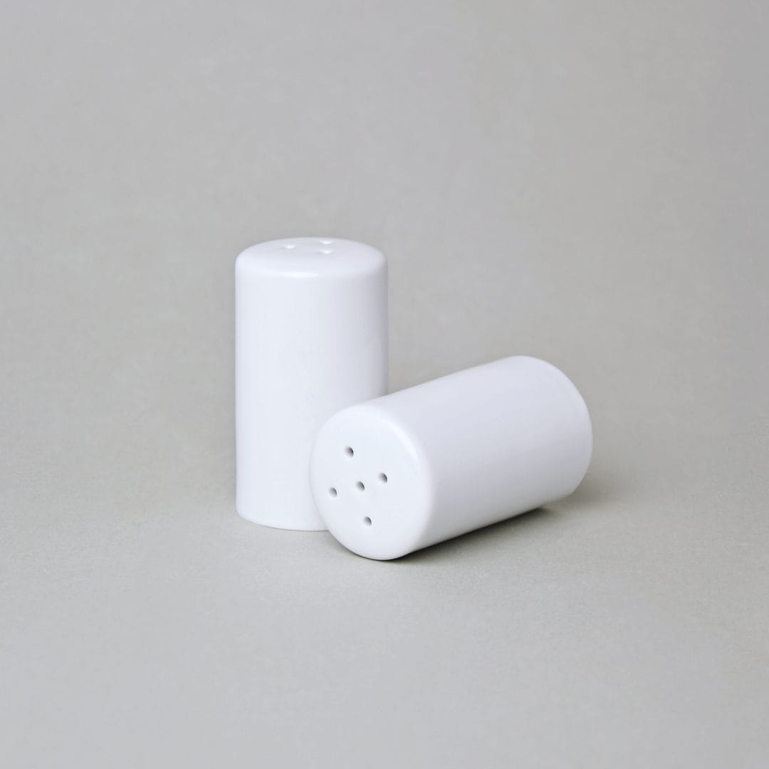 Round White Ceramic Salt Shaker