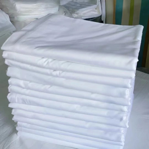 Cotton White Plain Bedsheet Set – 2 Flat Sheets + 4 Pillowcases