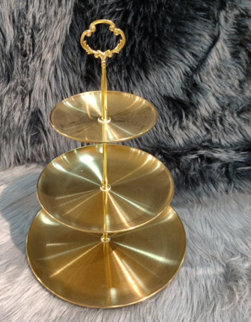 3-Tier Gold Stainless Steel Cake Stand