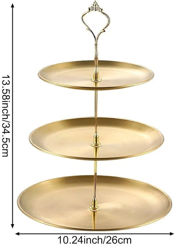 3-Tier Gold Stainless Steel Cake Stand