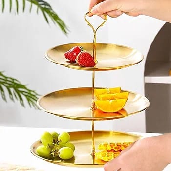 3-Tier Gold Stainless Steel Cake Stand