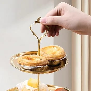 3-Tier Gold Stainless Steel Cake Stand