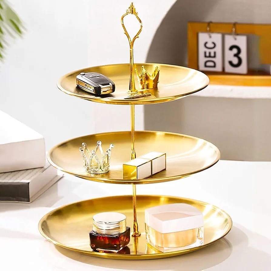 3-Tier Gold Stainless Steel Cake Stand
