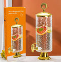 3.3L Glacier Berry Glass Juice & Drink Dispenser with Gold Metal Lid & Gold Base