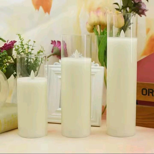 3-in-1 LED Decorative Candles – Set of 3pcs (Acrylic Glass)