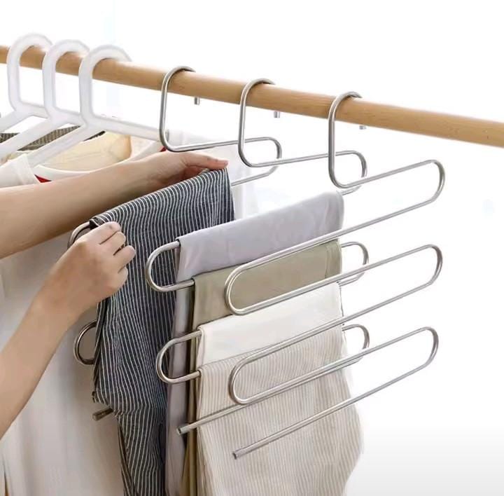S-Shape 5-Layer Stainless Steel Trouser & Belt Hanger