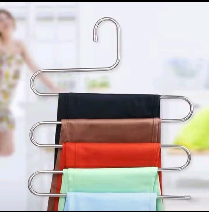 S-Shape 5-Layer Stainless Steel Trouser & Belt Hanger